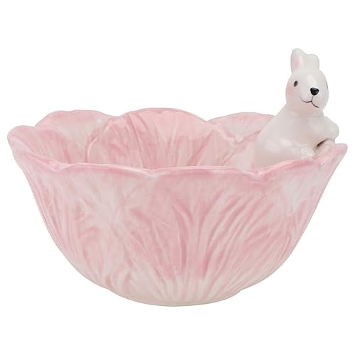 Ceramic Easter Bowl, Bunny Candy Dish, Green Cabbage Shaped Cute
