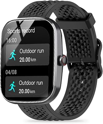 Watch Band For Csasan T70 1.91" Smart Watch, Quick Release Soft Silicone Replacement Watch Strap,Wrist Strap with Metal Buckle, Wristband for Smartwatch, Black
