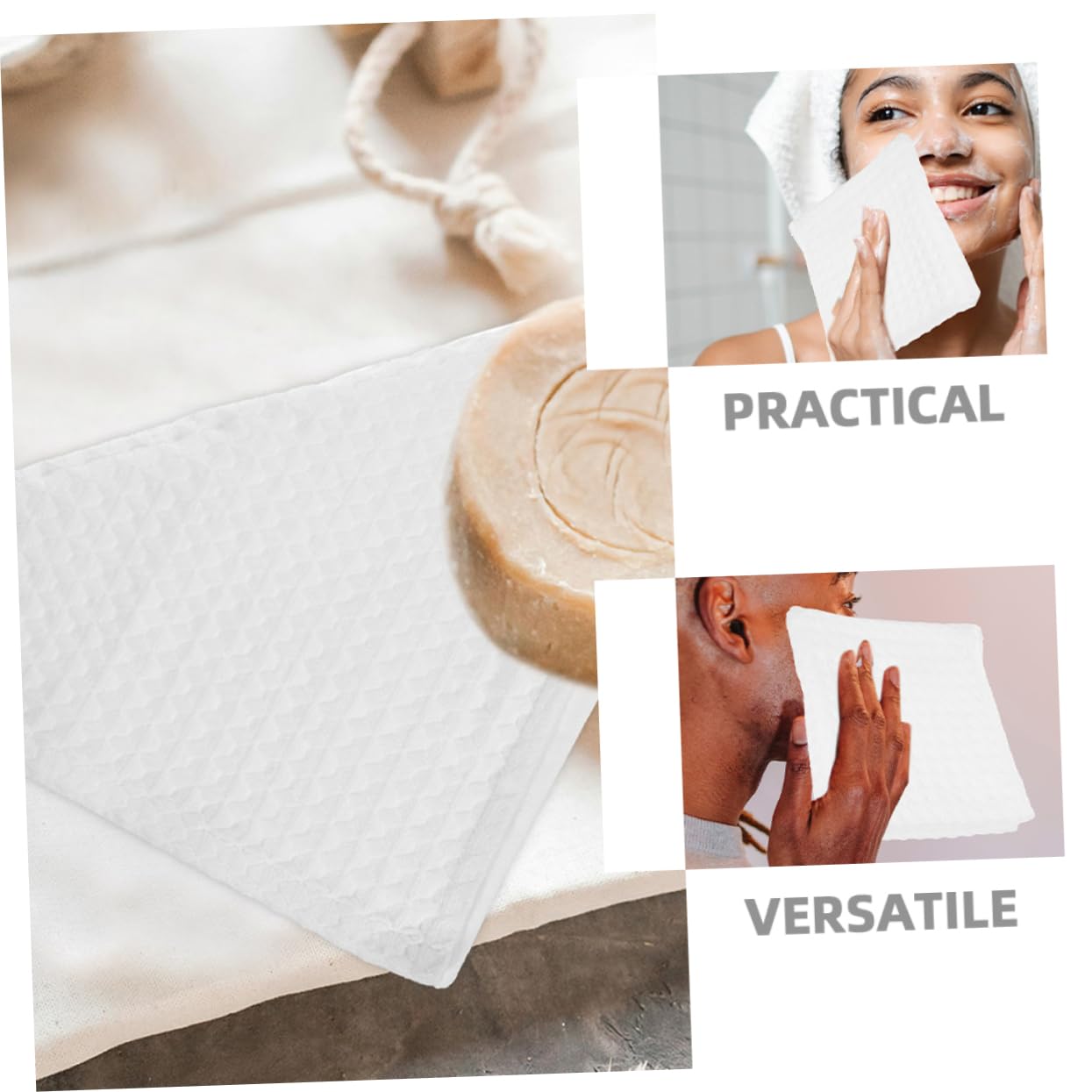 5 Series Pañuelo Cuadrado Toalla De Baño Paño De Microfibra Pañuelos De Algodón Limpiadores Faciales Disco De Algodón Desmaquillante Facial Desmaquillantes 3 Piezas x 5