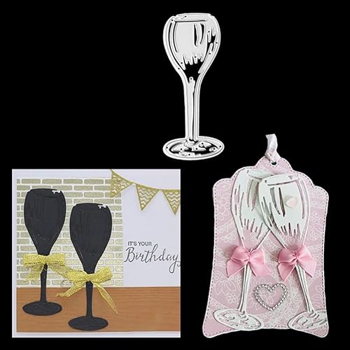 Troqueles de corte de metal para copa de vino, flauta de champán, troqueles para álbumes de recortes, álbum de fotos, papel, manualidades, tarjetas,