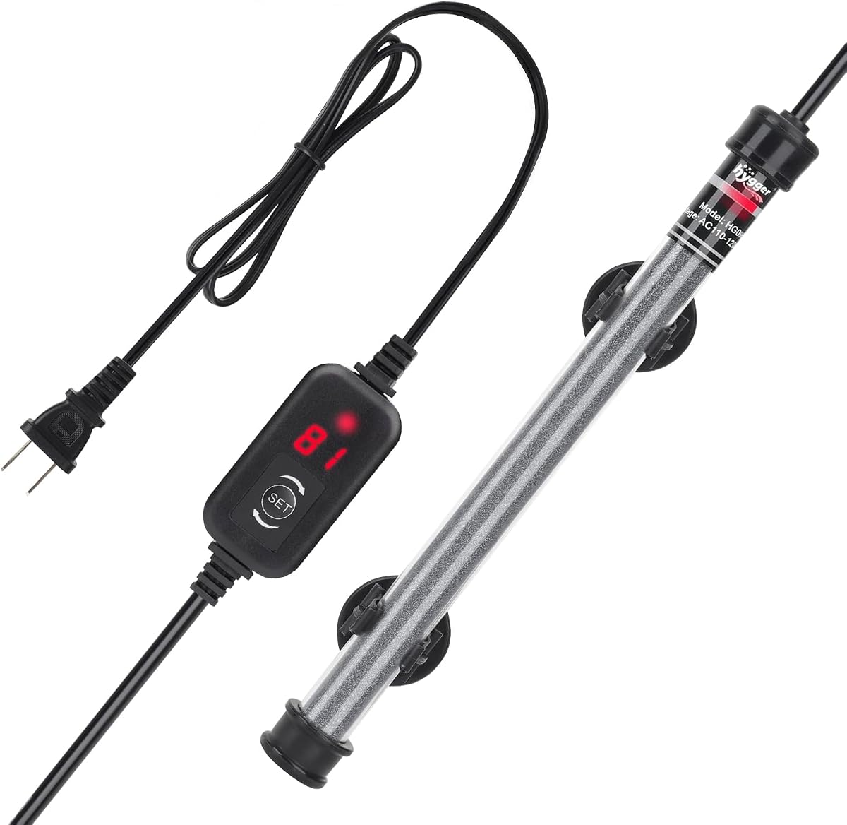 Submersible Aquarium Heater, 100W 150W 200W 300W Adjustable Fish Tahk Heater with Temperature Controller, LED Display, Small Aquarium Betta Heater for up to 20/26/40/48 Gallons
