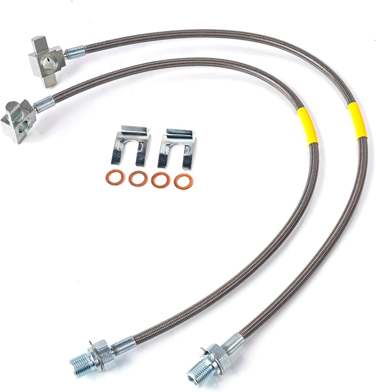 FAPO Front Stainless Steel Brake Lines for Chevy C/K10 15 20 K5 Blazer 1971-1987 4-6" Lift