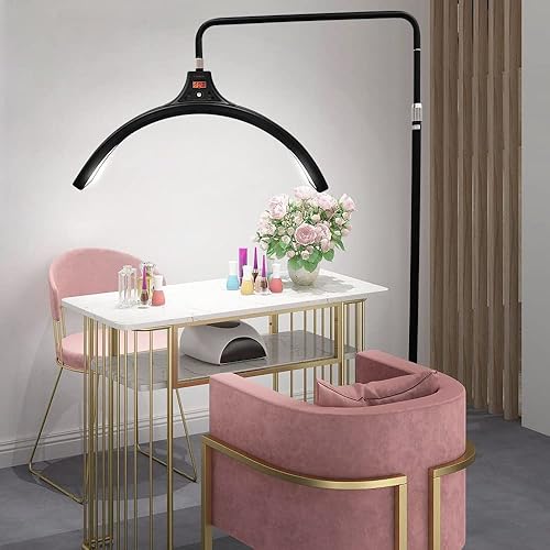 YIDOBLO Luz de piso LED de pestañas, luz de esteticistas, luz de tatuaje, lámpara Pmu, luz de maquillaje LED, luz de tatuaje, lámpara de luna