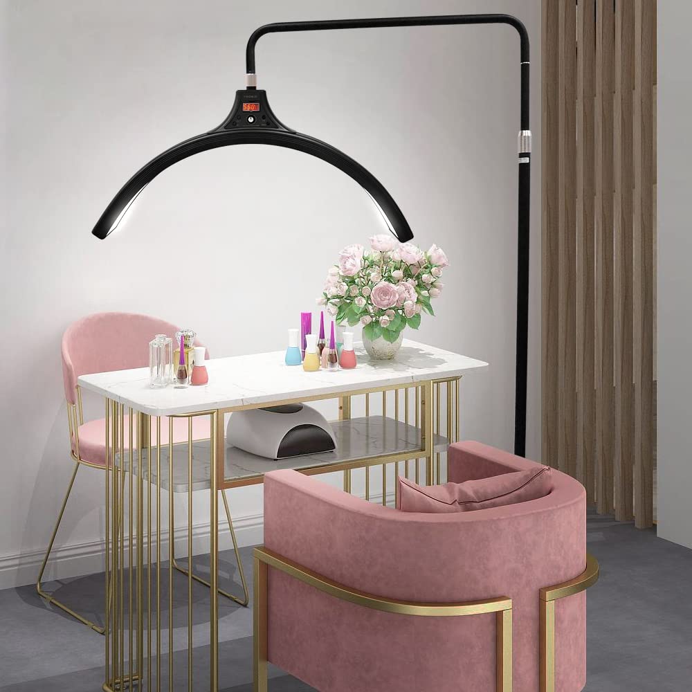 YIDOBLOEyelash LED Floor Light - Estheticians, Tattoo & Makeup Light - Facialist Moon Lamp, Beauty & Skincare Lighting, Lashes & Eyebrows, Filming