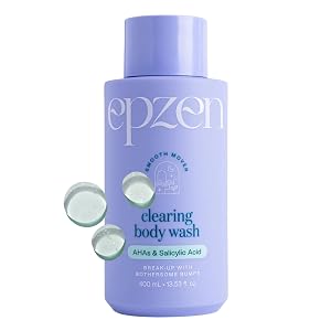 epzen Clearing Body Wash with Salicylic Acid Hyaluronic Acid AHAs Exfoliating Body Skin Care Acne Body Wash Cleanser