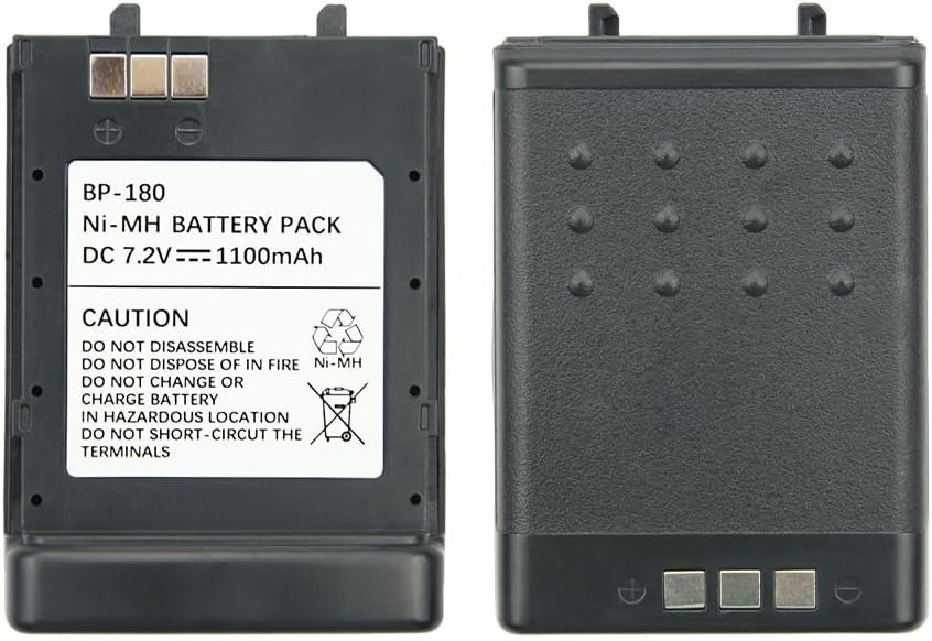 2 Pack BP-180 Ni-MH Battery Replacement for Icom IC-T7 IC-T22 IC-T22A IC-T7 IC-T22E IC-W31 IC-W31E IC-W32 IC-W32A IC-W32E IC-T42 IC-T42A IC-T42E IC-Z1,fits Part no BP-173