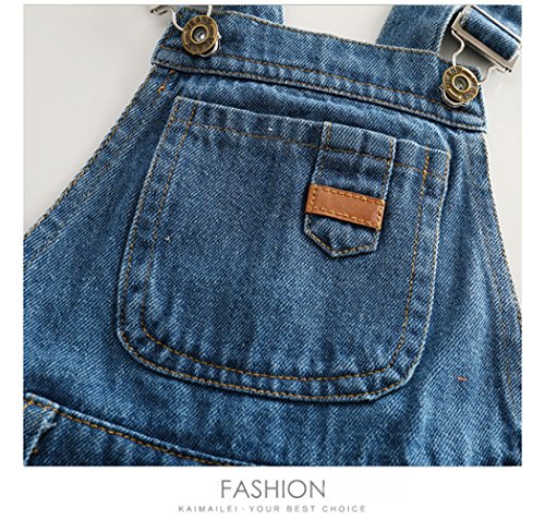 Image of KIDSCOOL SPACE Baby Little Girl Jean Overalls,Big Ripped Denim Shortall