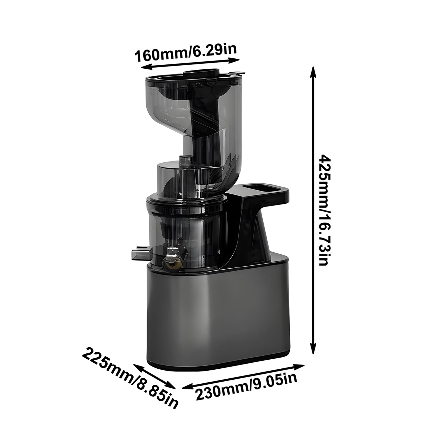 Exprimidor multifunción Totalmente automático para el hogar, Exprimidor de separación de jugos y residuos, con Pies Nondeslizantes, Ideal para Familias, Hoteles
