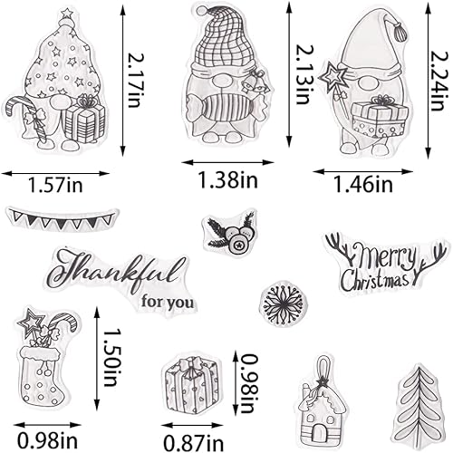 Miniatura 2 de Hying Gnomos de palabras de Feliz Navidad sellos transparentes para hacer tarjetas árbol de Navidad copos de nieve sellos de goma transparentes para