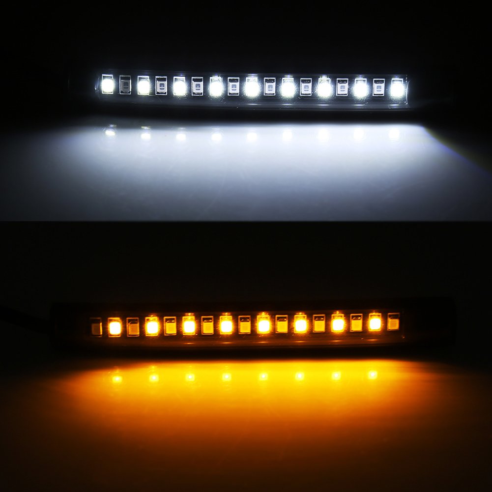 Keenso 17 bandes lumineuses LED SMD flexibles universelles 2 x 12 V Feux de freinage de voiture Clignotant Feu Arrière Bande lumineuse pour Moto Vélo VTT Voiture RV