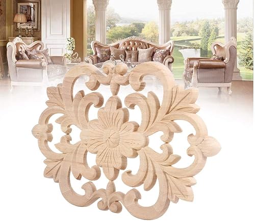 Miniatura 4 de MUXSAM Marco de esquina de madera tallada para muebles, marco de esquina para muebles sin pintar, decoración de bricolaje para muebles, puerta del