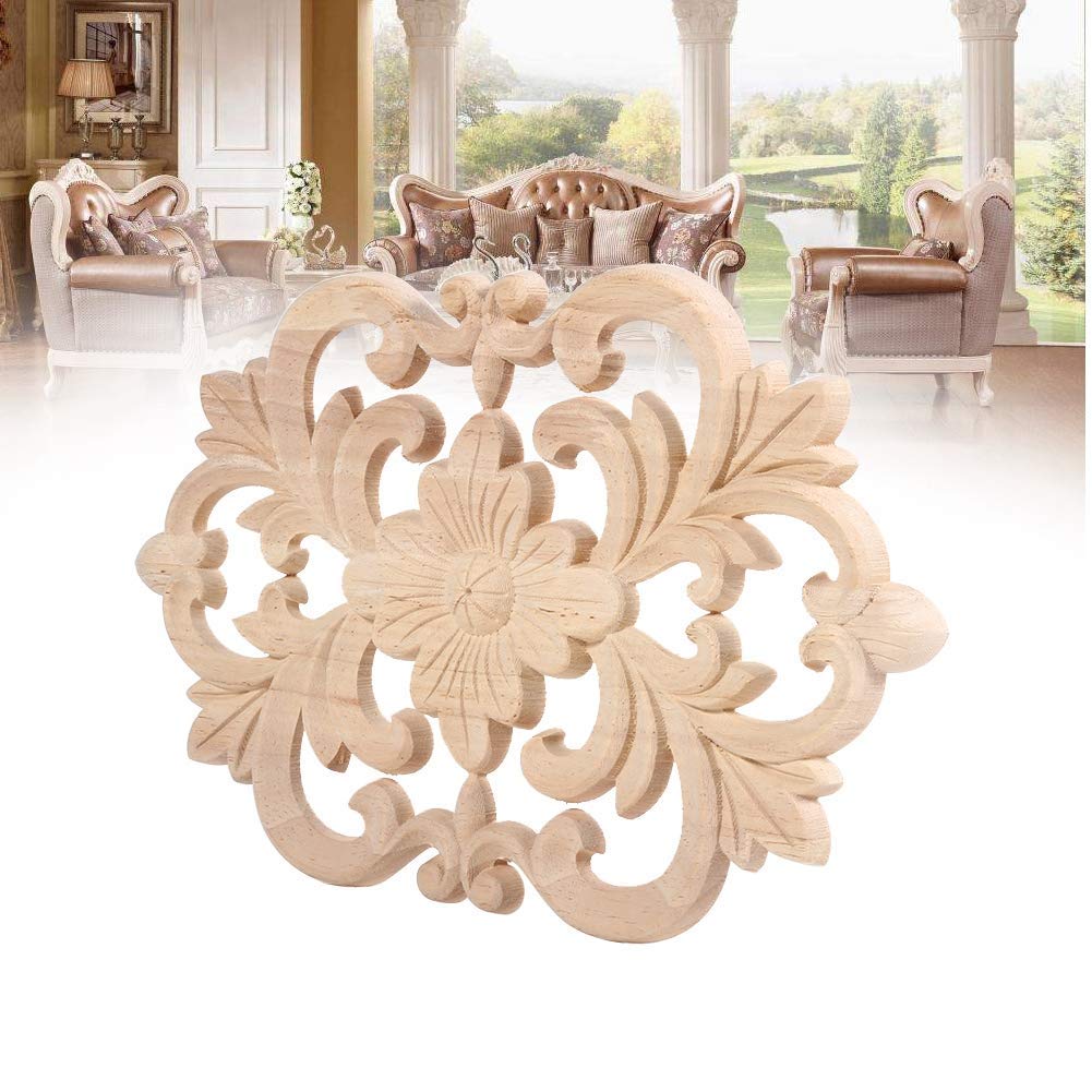 MUXSAM Lot de 2 moulures d'angle en bois sculpté droit + gauche (1 pièce chacune) de style européen pour décoration de porte non peinte