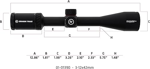 Miniatura 108 de Crimson Trace Brushline Pro Riflescope con construcción sólida ligera, tapas de alcance y paño para lentes para caza, tiro y exteriores