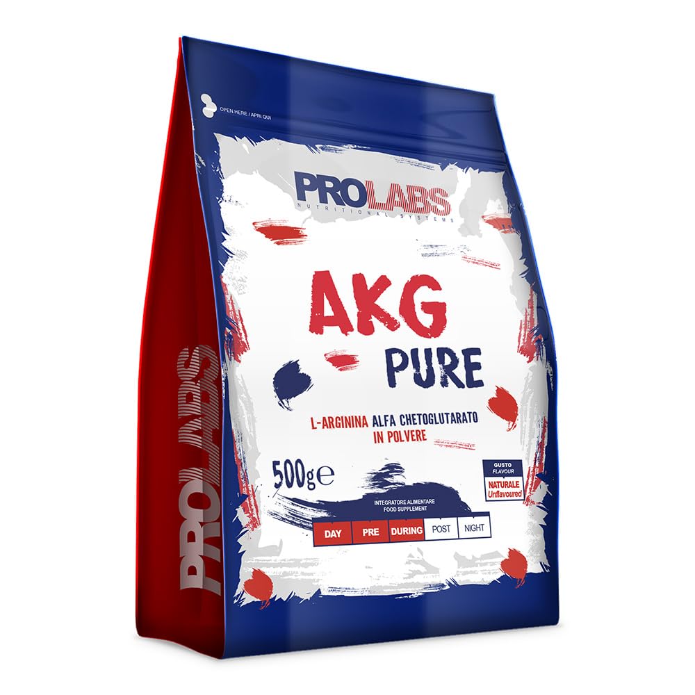 PROLABS AKG PURE – Arginina Alfa Chetoglutarato (AAKG) in Polvere Pura | Pump, Energia e Performance | Pre Workout | Alta Qualità e Purezza | Vegan
