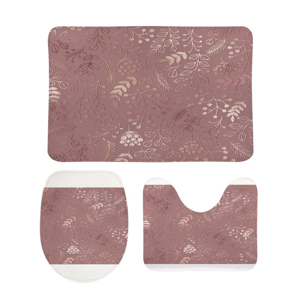 Tapis de bain antidérapant et lavable en 3 pièces pour un sol de douche sécurisé et design