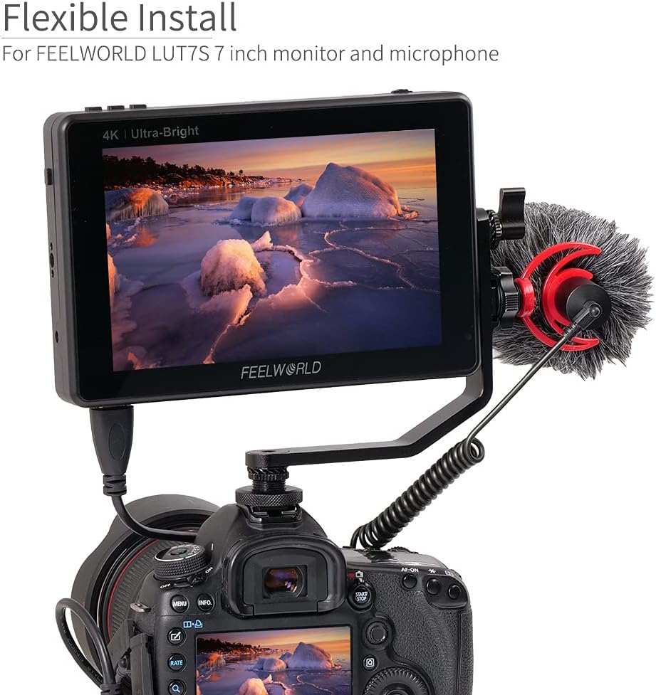 Tilt Arm for FEELWORLD LUT7 LUT7S 7 inch 4K HDMI On Camera Field Monitor Mount on DSLR Stabilizer Gimbal Crane Rig