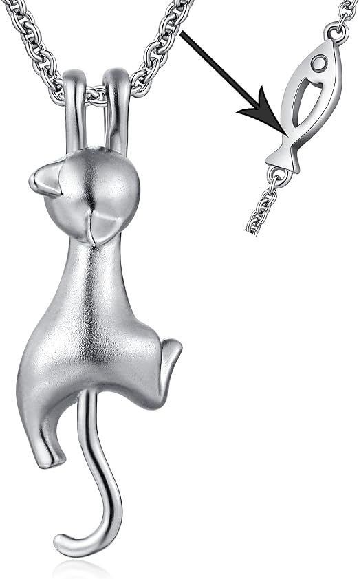 S925 Sterling Silver Cat Necklace For Women - 18K Gold Plated With Zirconia, Gift For Cat Lovers