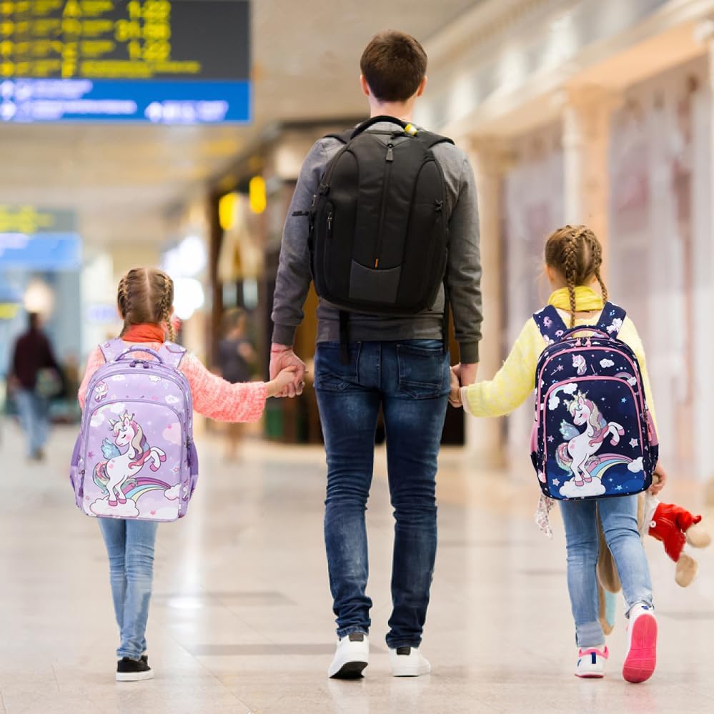 Girls Backpack for Elementary Kids School Bookbag Set Cute Unicorn Backpacks for Girls Water Resistant - Image 2