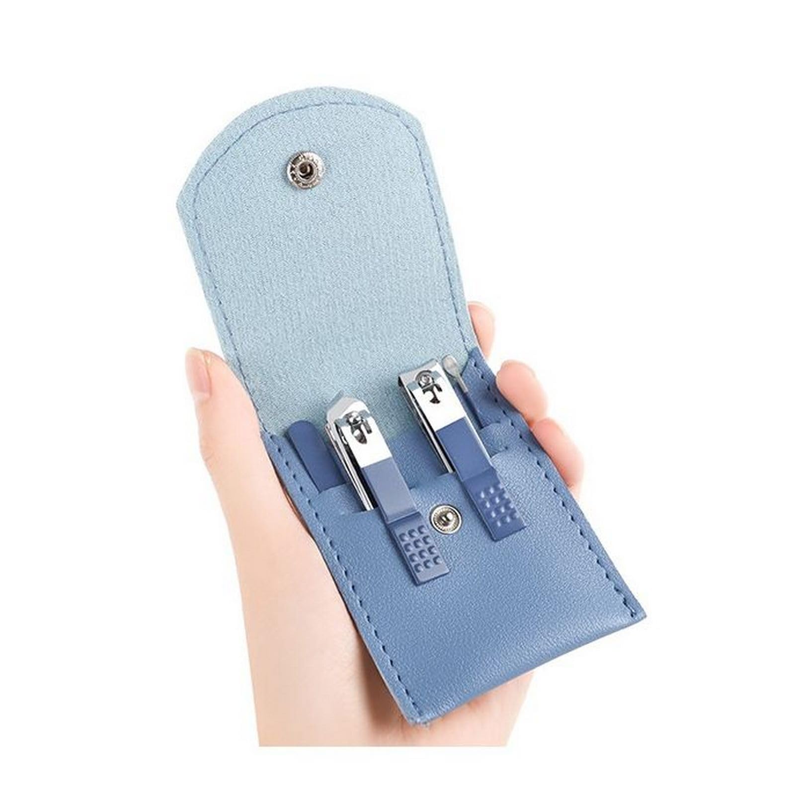 4-in-1 Manicure Pedicure Nail Grooming Kit with Stainless Steel Large & Small Nail Clippers, Oblique Cutter, Nail File & Ear Pick | Portable Travel Case for Men Women Adults Kids-image-6