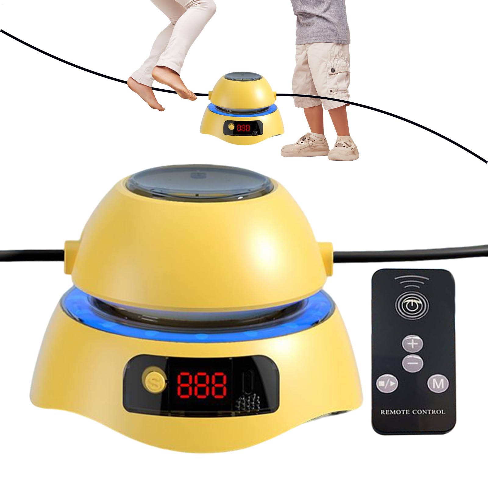 Elektrisches Springseil, 1–10 Geschwindigkeitsstufen, Farblicht-Springausrüstung, intelligente Springseilmaschine mit Fernbedienung, für Kinder, Erwachsene, Männer, Frauen, Heimsport, Outdoor-Übungen