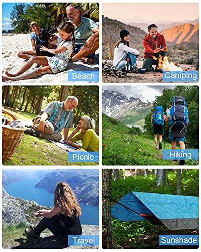 Beach Blanket Sandproof, Oversized 79\'\'×83\'\' Beach Mat Sand Free Waterproof Picnic Blanket Large Lightweight Sandproof Beach Blankets for 4-7 Adults for Beach, Travel, Camping, Hiking with Bag - Thumbnail 7