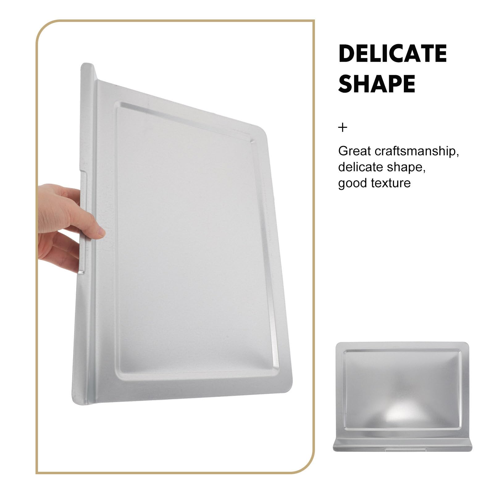 Bandeja Recogemigas del Horno Rectangular de Hierro Plata | Cocina y Tostado, 13, 27x10, 63 Pulgadas, Ajuste Continuo y Formato Moderno