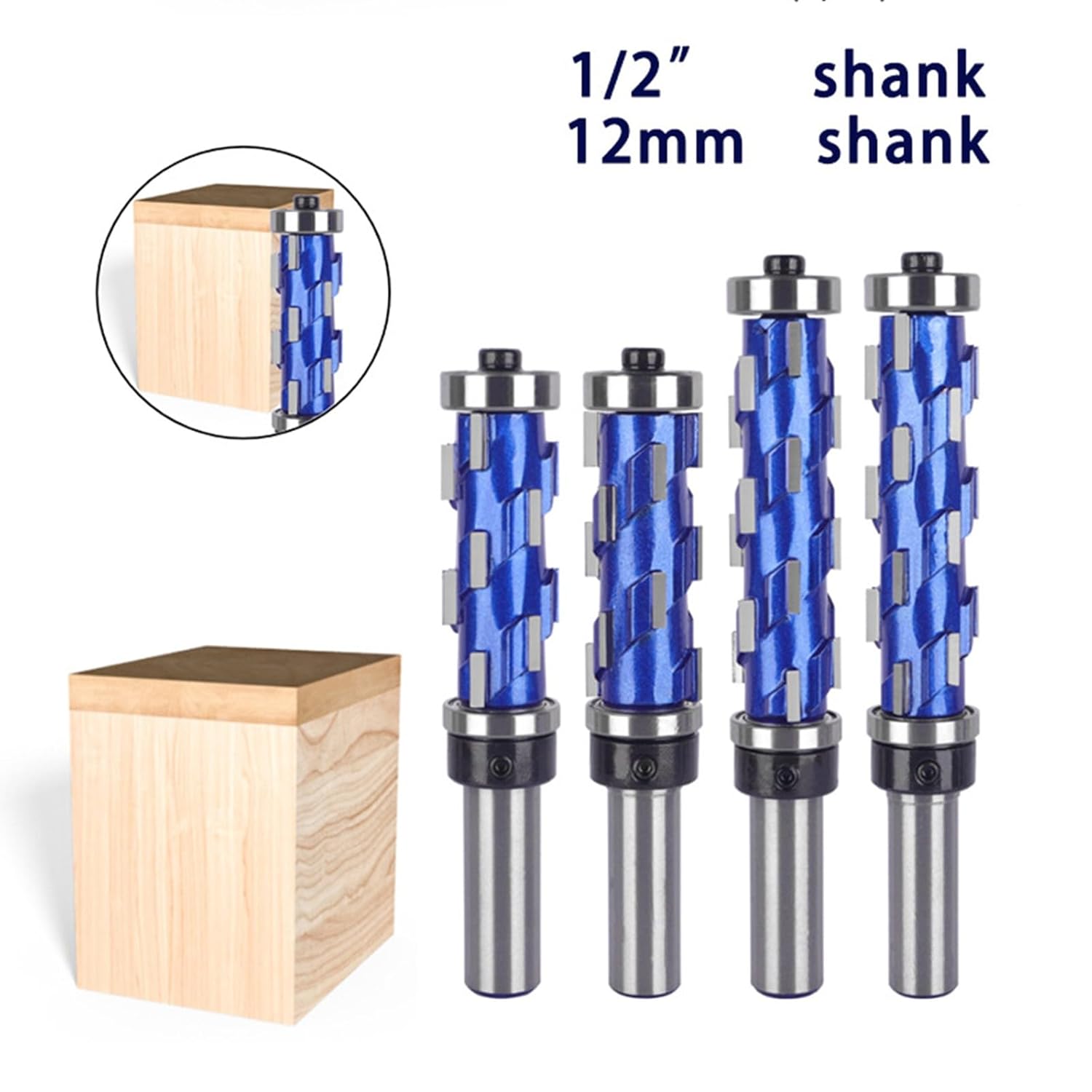 Flush Trim Router Bit 1/2" Shank Double Bearing Spirals Bits for Woodworking and Composite Materials Flush Trim Bit