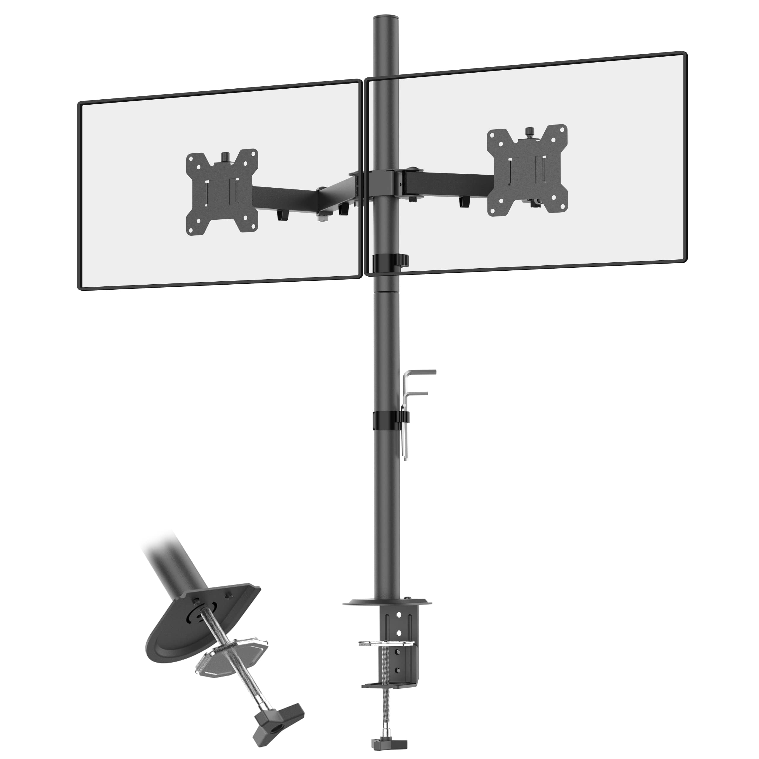 Buy eck Dual Monitor Stand Extra Tall 31.5 inch Pole, Fully Adjustable