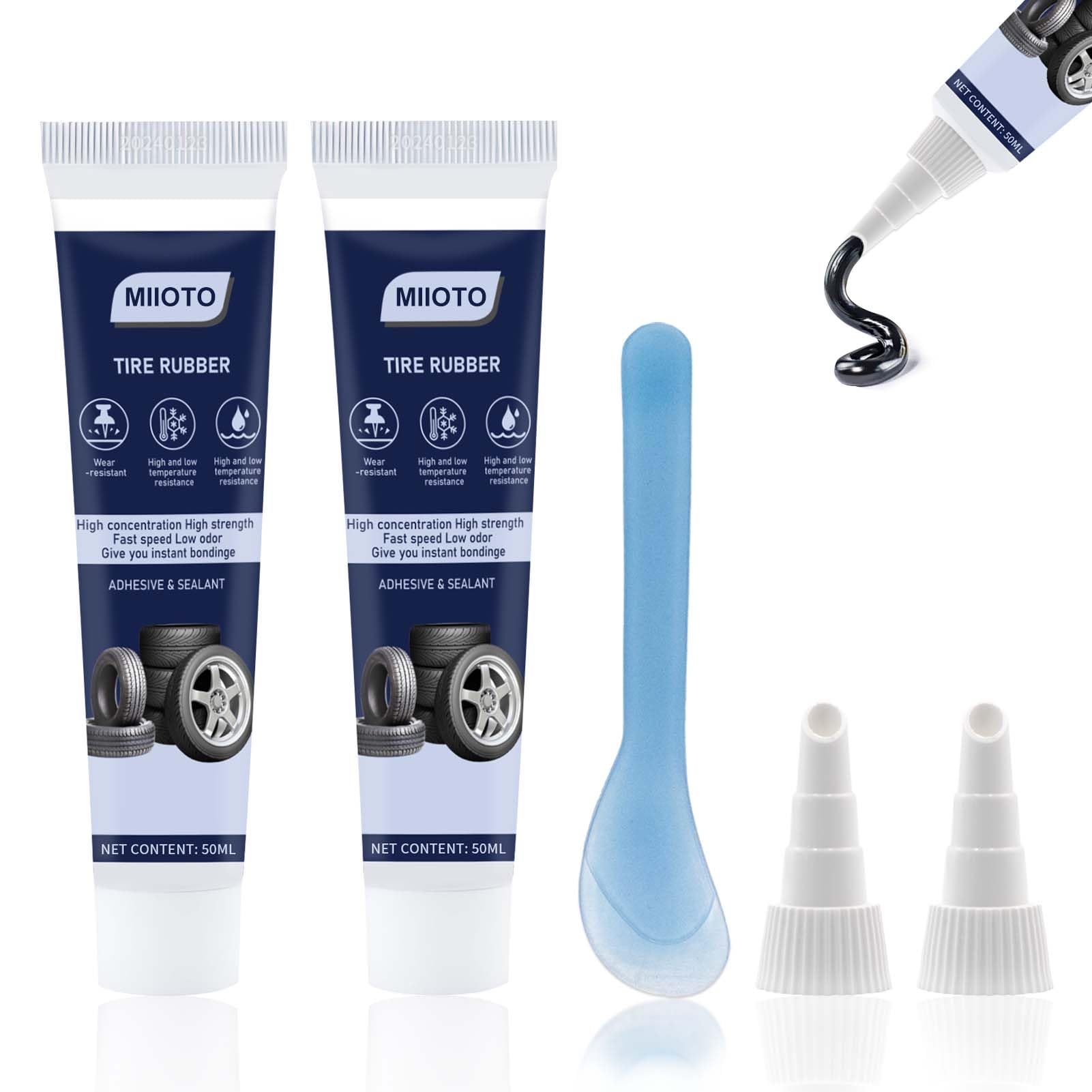 Mastice Ripara Pneumatici - Kit Con 2 Tube Per Riparare Buchi E Crepe Su Auto, Moto, Bici - Foto 7