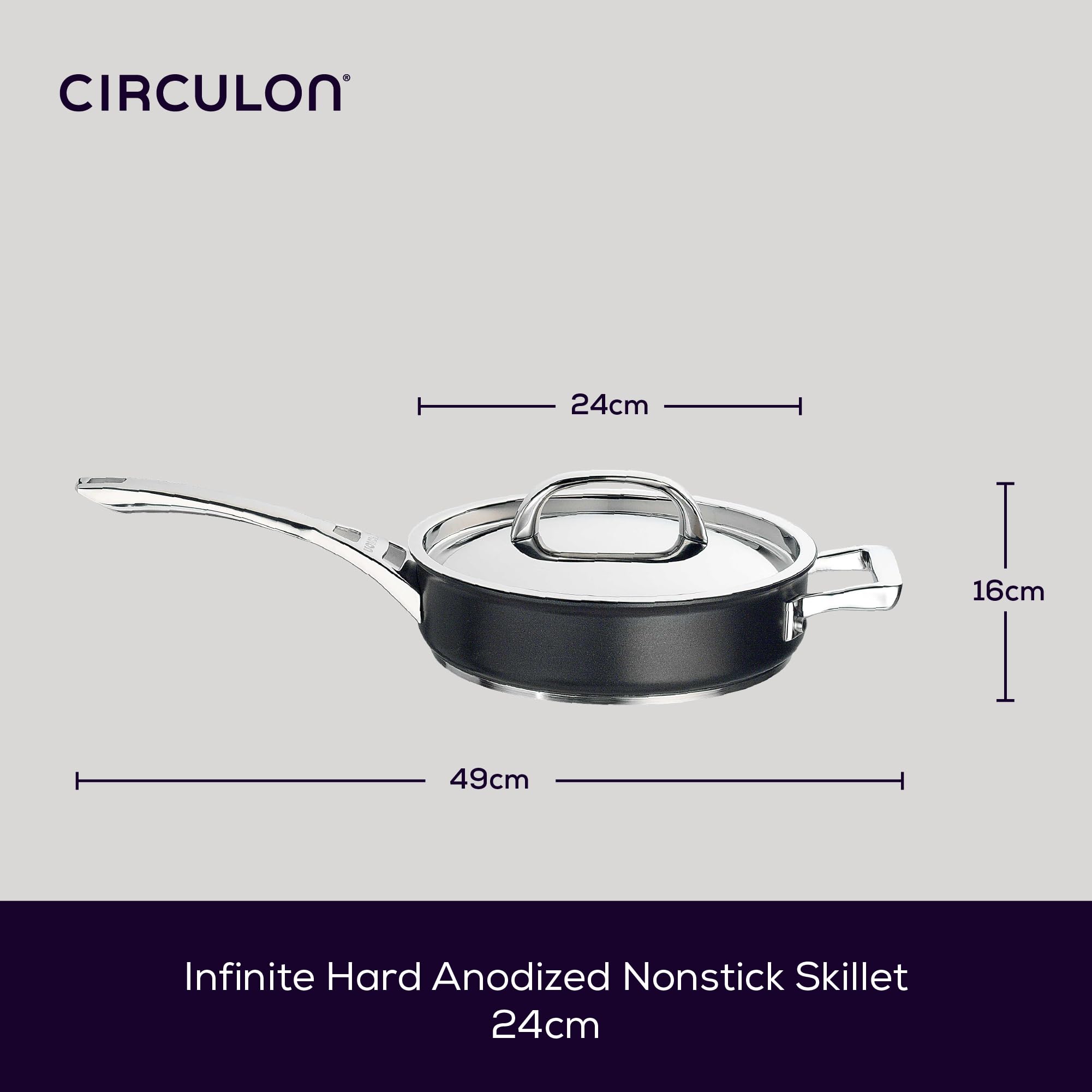 Amazon.com: Circulon Infinite Saute Pan with Lid 24cm - Non Stick