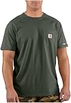 Carhartt T-shirt de poche à manches courtes de taille moyenne pour hommes Force Relaxed Fit