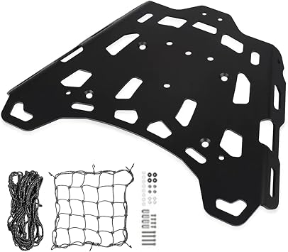 Motorcycle Rear Luggage Rack for Triumph Tiger 900 Rally GT Pro 850 Sport | 2020-2023 Top Box Holder Cargo Carrier Tail Bag Support Bracket with 2Pcs Cargo Net, Easy Installation 55 lbs Load Capacity