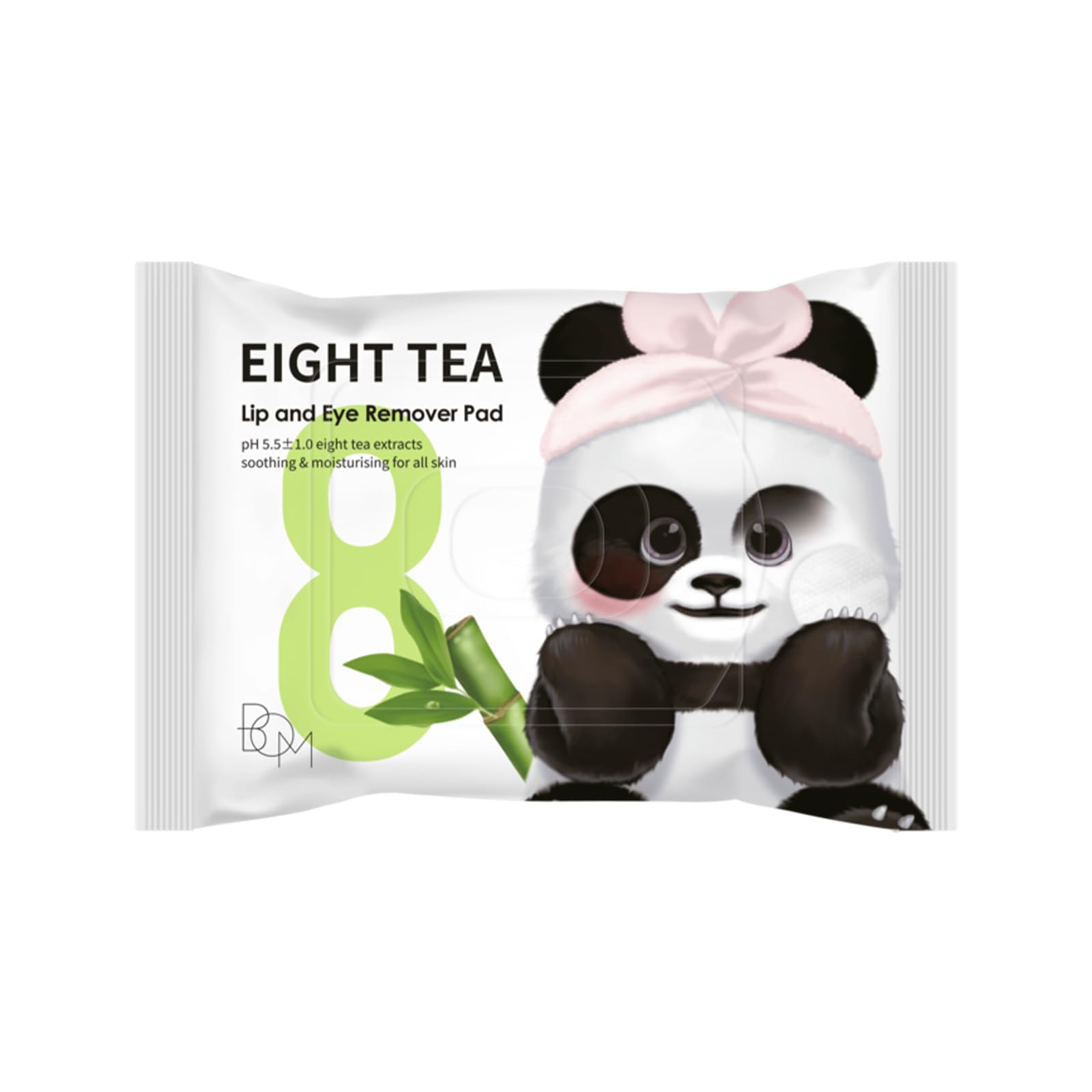 BOM COSMETICS Eight Tea Lip and Eye Remover Pad 30ea 1.94 oz. Double Sided Pad for Exfoliation Care & Hydration, Waterproof Lip & Eye Makeup Remover Wipes, Korean Face Wash, Travel Size-image-5