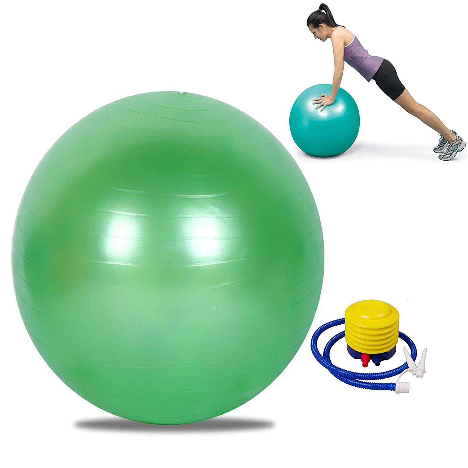 SHOPECOM Anti Burst Gym Ball with Foot Pump (65 cm, Multi-Color) (B08JCGHK4W) Amazon Price History, Amazon Price Tracker
