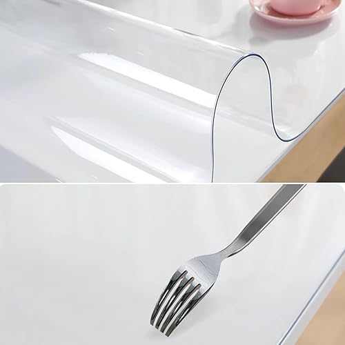 Miniatura 3 de Protector de mesa transparente de PVC, protector de mesa de vidrio suave 2.0, tapete de mesa transparente, adecuado para mesa de café, mesa de
