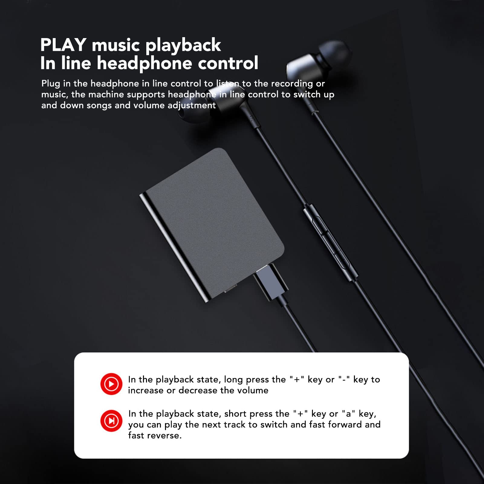 Mini Dyktafon, Cyfrowy Rejestrator Aktywowany Głos Odtwarzacz MP3 Szyfrowanie Plików, Obsługa MP3 WMA WAV, Rejestrator Dźwięku Redukcji Szumów HD Urządzenie Do Nagrywania Dźwięku