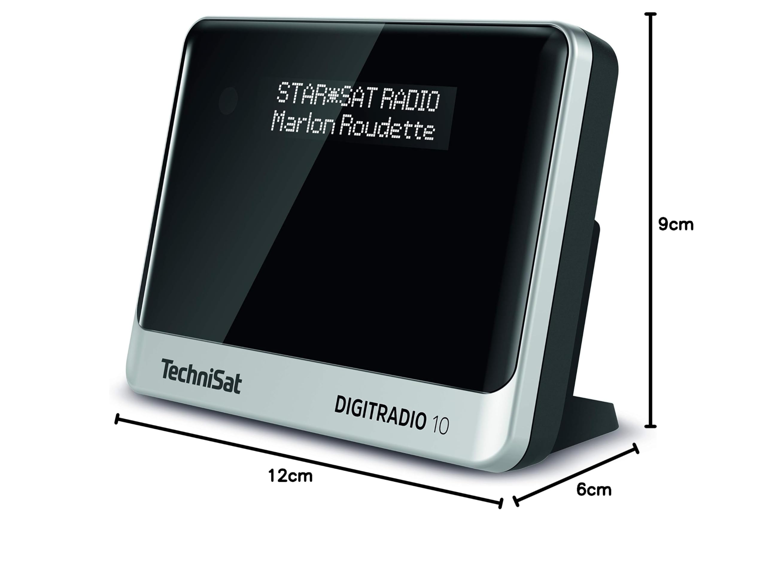 TechniSat DIGITRADIO 10 - DAB+ Digitalradio Adapter (OLED-Display, Bluetooth, Fernbedienung, Wecker, optimal zur Aufrüstung bestehender HiFi-Anlagen) schwarz/silber