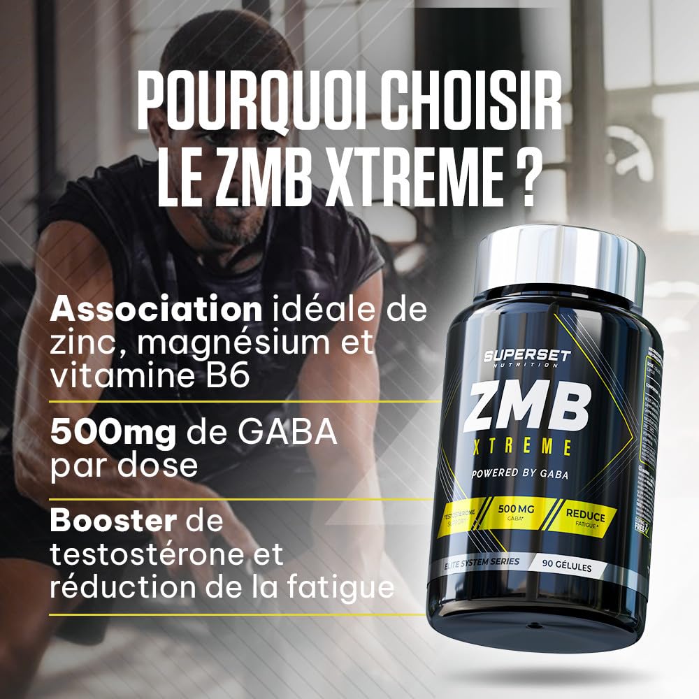 Superset Nutrition | Zmb Xtreme (90 Caps) | ZMB | Complexe de zinc, magnésium et B6 enrichi en GABA