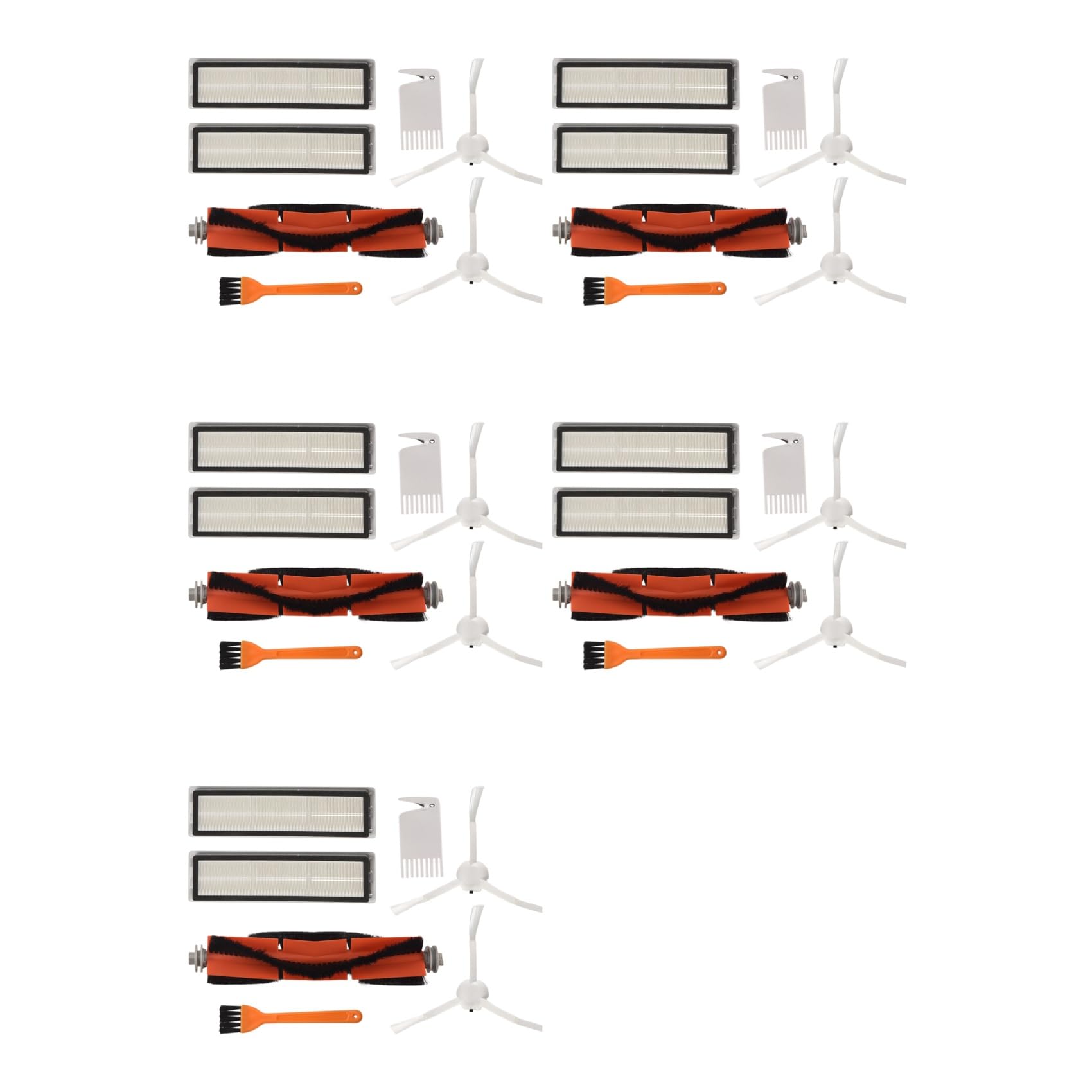 Aundhegrtt 5 Set for D9 Robot Vacuum Cleaner Replacement Accessories Main Brush Side Brush HEPA Filter Spare Parts
