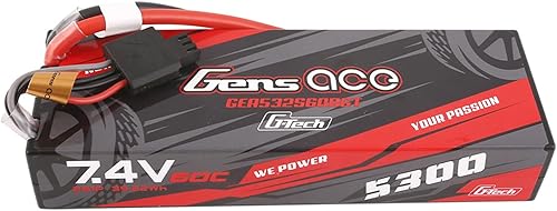 Miniatura 2 de Gens ace G-Tech 5300mAh 7.4V 60C 2S Lipo Batería HardCase 24# con Deans Plug