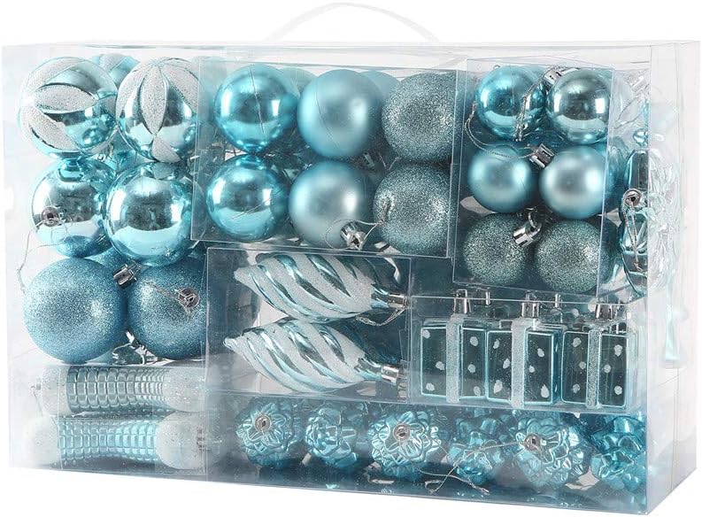 Sattiyrch 76ct Christmas Tree Ornaments Set,Babyblue Shatterproof Christmas Balls Decorations,Xmas Decorative Hanging Ornaments(Babyblue) Sattiyrch 76ct Christmas Tree Ornaments Set,Babyblue Shatterproof Christmas Balls Decorations,Xmas Decorative Hanging Ornaments(Babyblue)