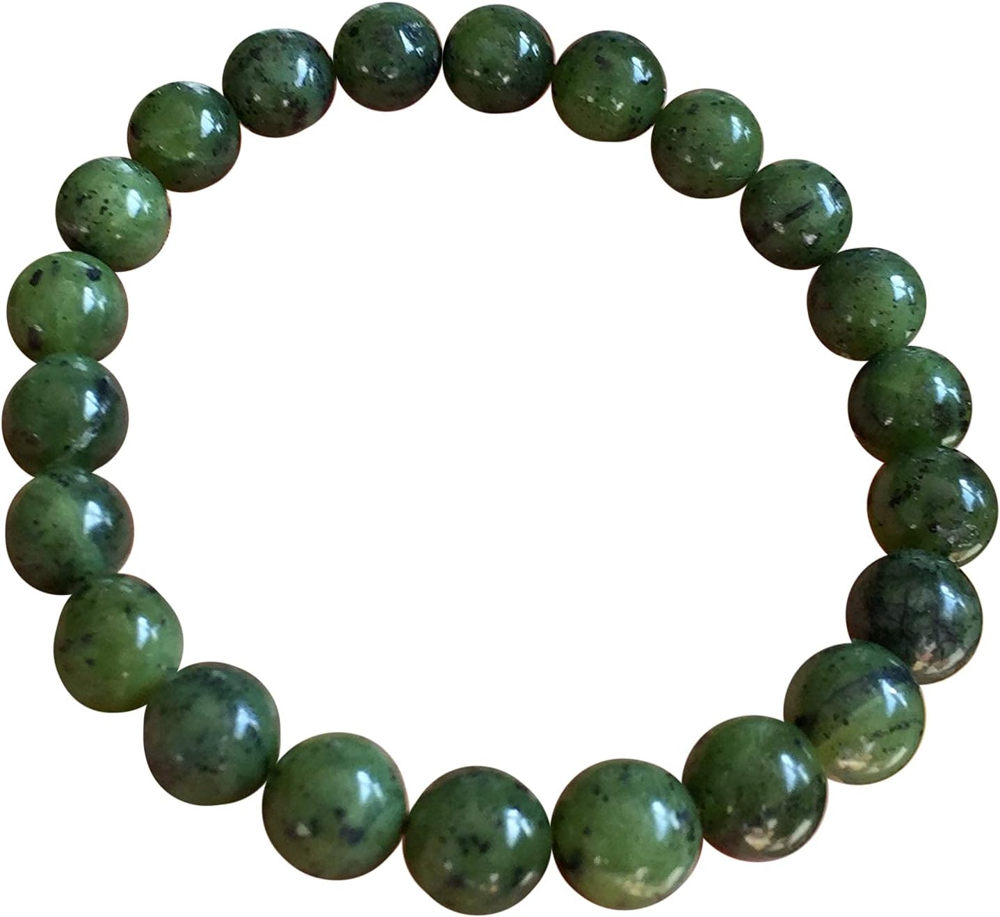 Genuine Nephrite Jade Bracelet, Canada Nephrite Jade, High Quality 10mm Canadian Nephrite Jade Beads, Mens Jade Bracelet .Father's Day Gift. Unisex.