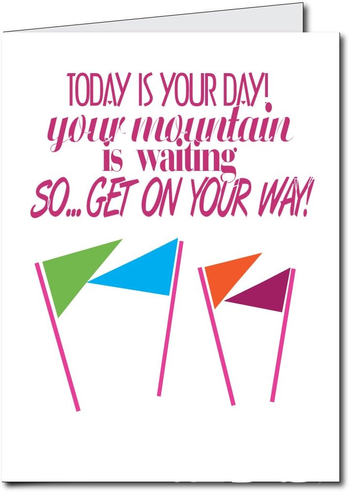 Jumbo Greeting Cards: Giant Retirement Card (Flags - Places You Will Go) (Female) 2 feet x 3 feet Card with Envelope