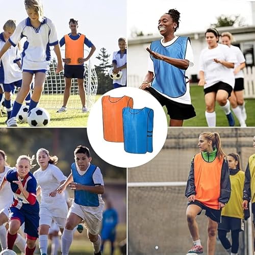 TESIN 24er Pack Scrimmage-Trainingswesten, Fussball Leibchen, Trainingsleibchen, Team-Übungswesten, Übungstrikots, sportliche Pinnies für Jugendliche