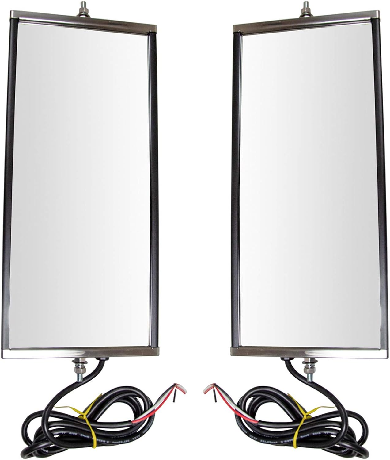 Replacement Heated Door Mirror Set with Turn Signal (West Coast Style) - Manual Adjustment - fits 1989-2011 Freightliner FLD120