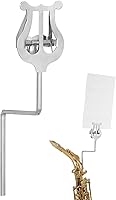 Vista 1 de Soporte de música portátil para saxofón, altura ajustable, diseño plegable, soporte resistente, plateado