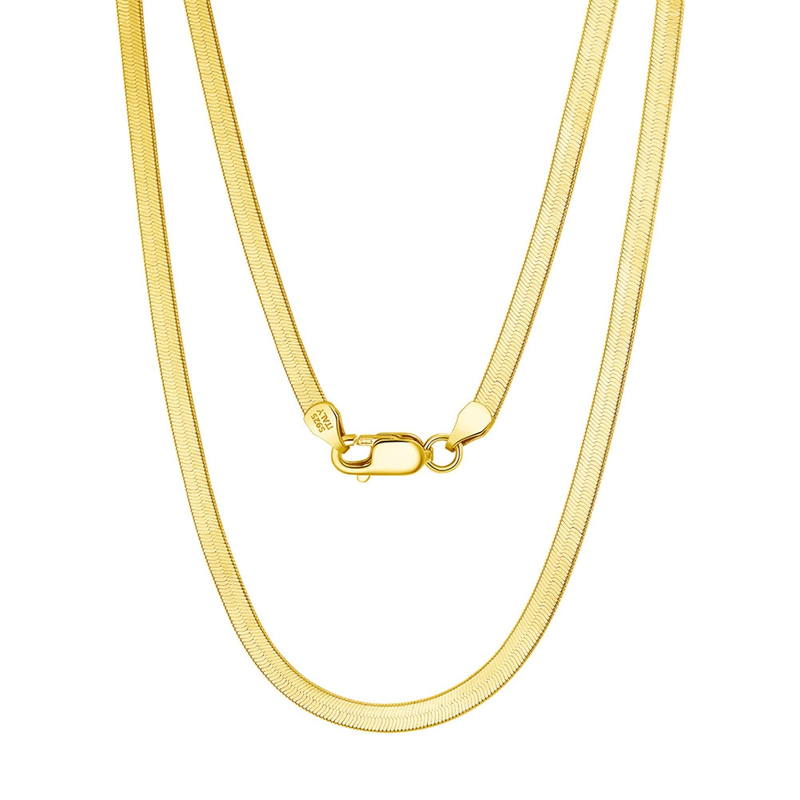 Halskette Damen Herren Silber 925, Kette Frauen Männer Panzerkette Einfach 4.5MM Breite Schlangenkette Geburtstag Muttertag Weihnachten Geschenk für Mama Ehefrau Freundin