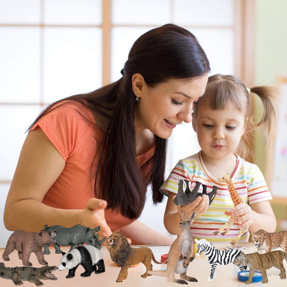 Andux Realistic Animals Figures Toys Marine Life Wild Jungle Learning Educational Playset FZDW-03 (Elephant)