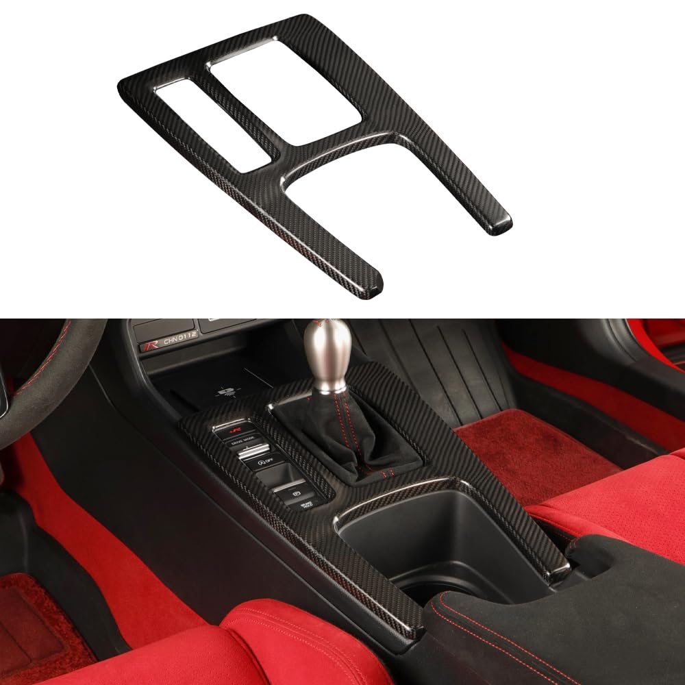 Photo 1 of JSWAN Real Carbon Fiber Center Console Gear Shift Panel Cover Trim Central Control Panel Frame for 11th Gen Type R FL5 Typer (2023) Central Control Panel Gear Frame Cover (Matte Black)