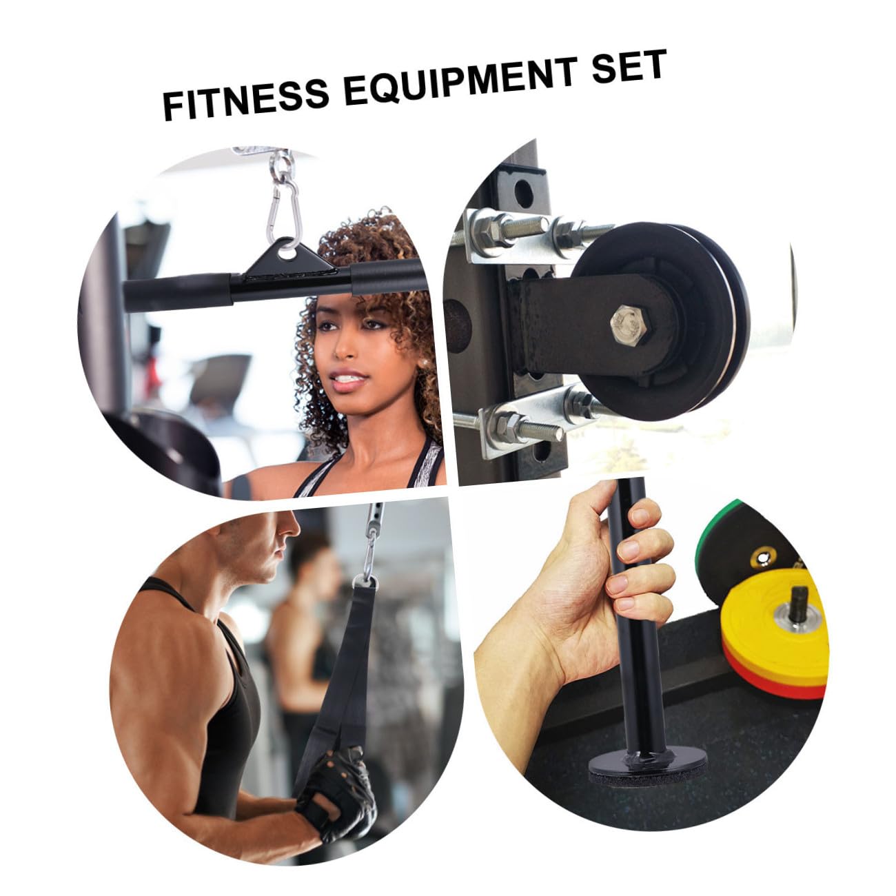 Abaodam 9stücke Seilzugsystem Latzugsystem Trainingsgerät Fitnessgerät Für Armkrafttraining Brustmuskel Rückenmuskel Muskelaufbau Kraftsteigerung
